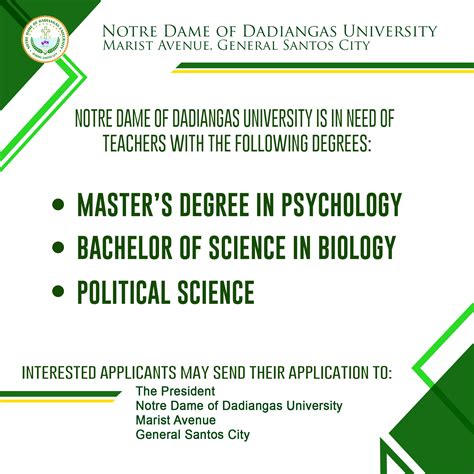 Notre Dame of Dadiangas University: bachelor's programs offered.